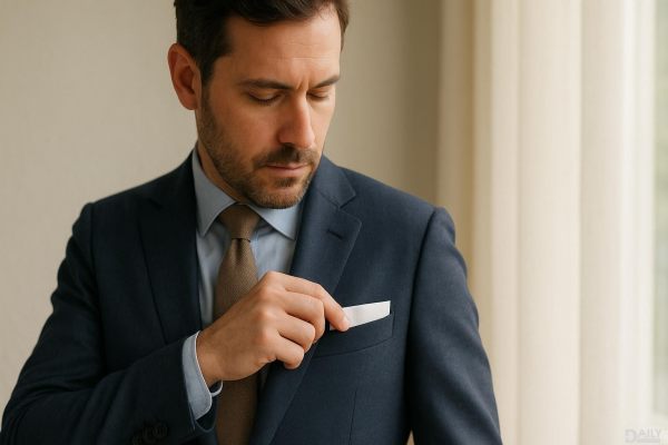 Want to elevate your style instantly? Try this timeless square pocket square trick!