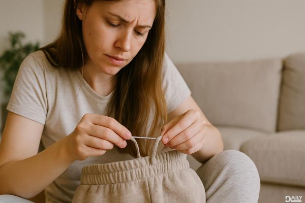 Struggling with a lost drawstring? Try this quick fix to get it back in easily!
